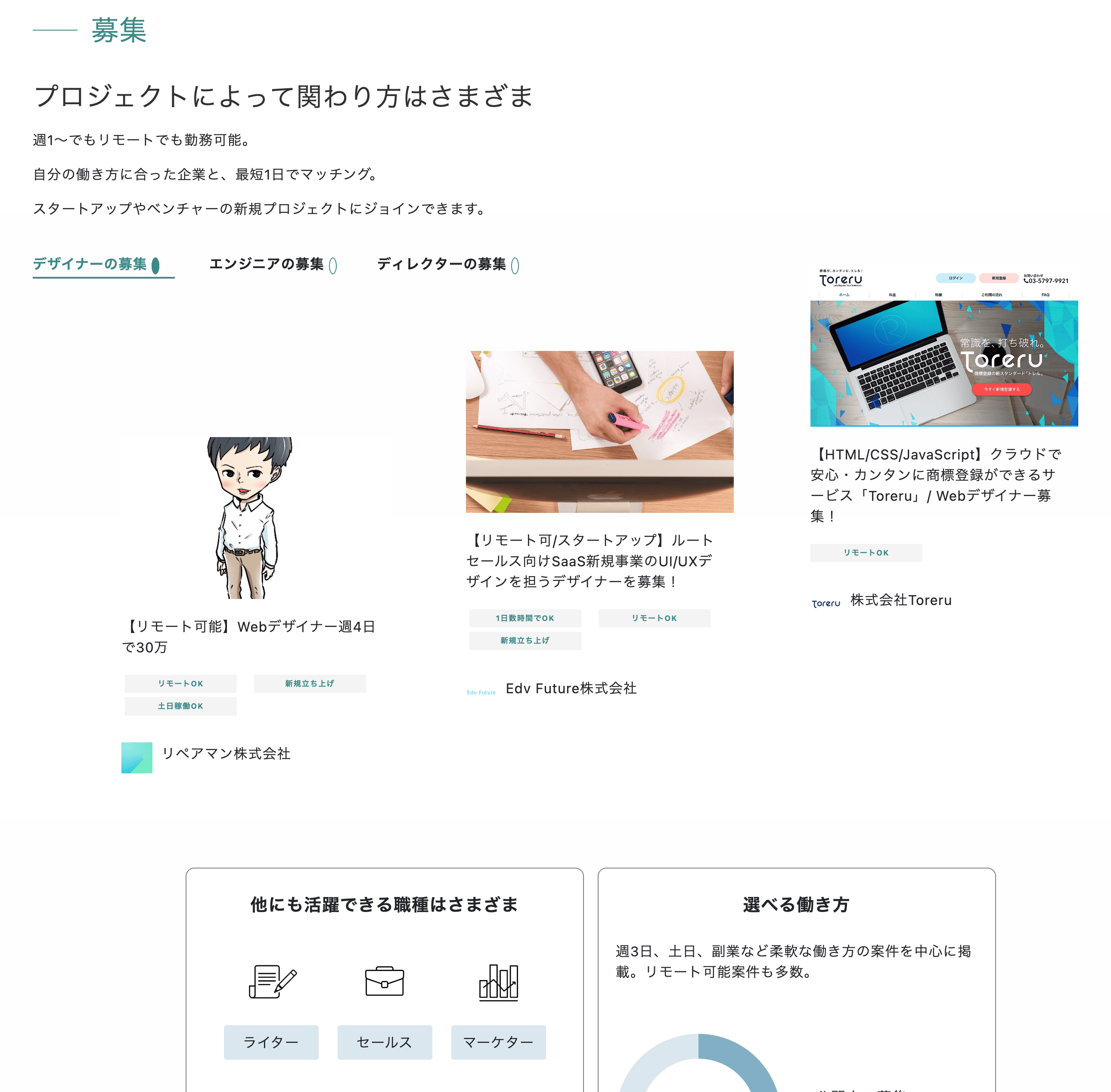 募集案件セクション